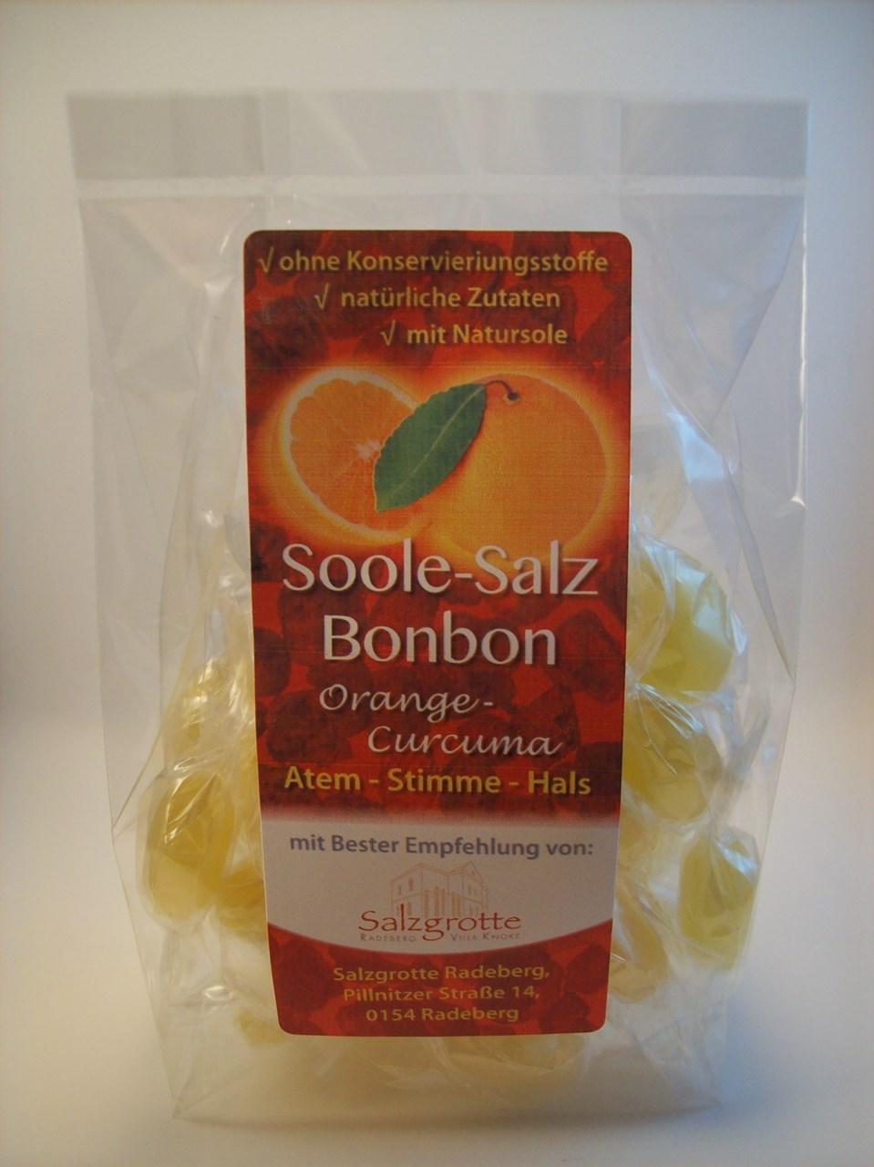 Bild von Bonbon Soole- Salz Orange - Curcuma ATEM - STIMME - HALS