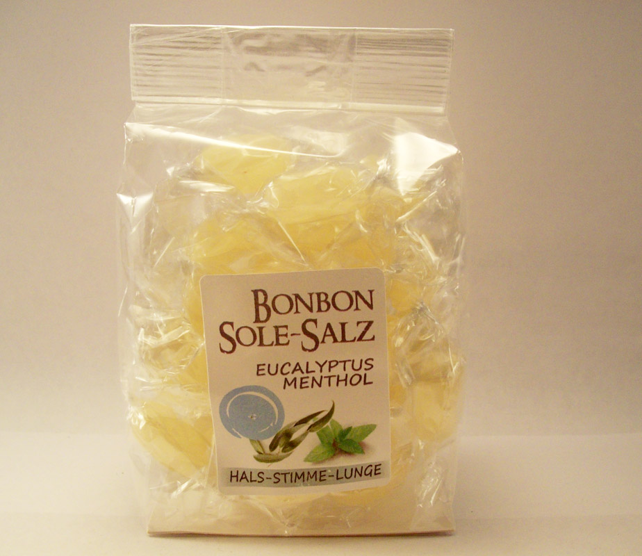 Bild von Bonbon Rosa-Kristallsalz-Sole Eukalyptus-Mentholgeschmack HALS - STIMME - LUNGE